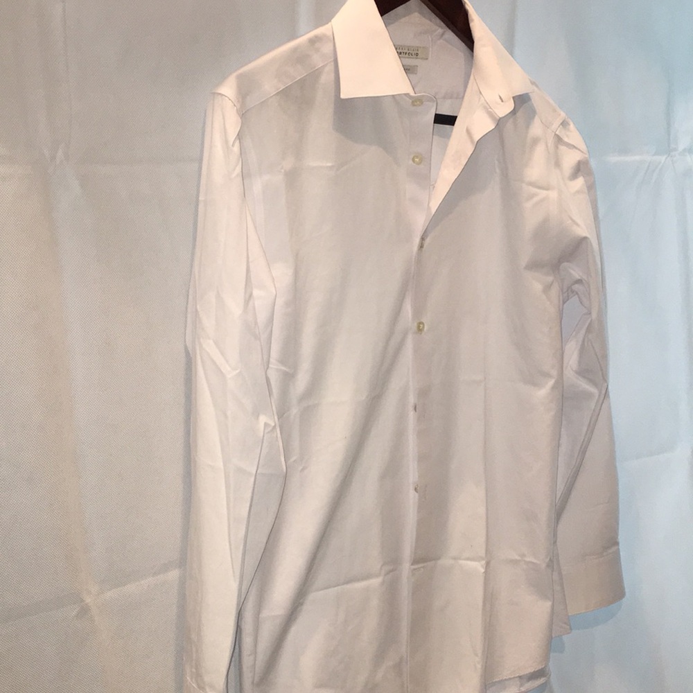 Perry Ellis Portfolio White Button-Down Shirt Slim Fit | Size 15